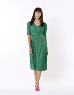 Green Isabella Wrap Dress -Ethereal Styles 09062023scarletsage066