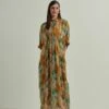 Floral Printed Long Kaftan Dress -Ethereal Styles 1079471