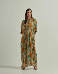 Floral Printed Long Kaftan Dress