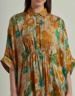 Floral Printed Long Kaftan Dress -Ethereal Styles 1079473