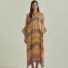 Hand Block Printed Multi Colour Kaftan Dress 1 Hand Block Printed Multi Colour Kaftan Dress -Ethereal Styles 1079941