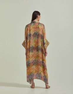 Hand Block Printed Multi Colour Kaftan Dress -Ethereal Styles 107994b