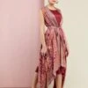 Morbagh Rose Pink Embroidered And Printed Cape With Dress -Ethereal Styles 1 13668