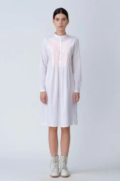 White Windowframe Tunic Dress