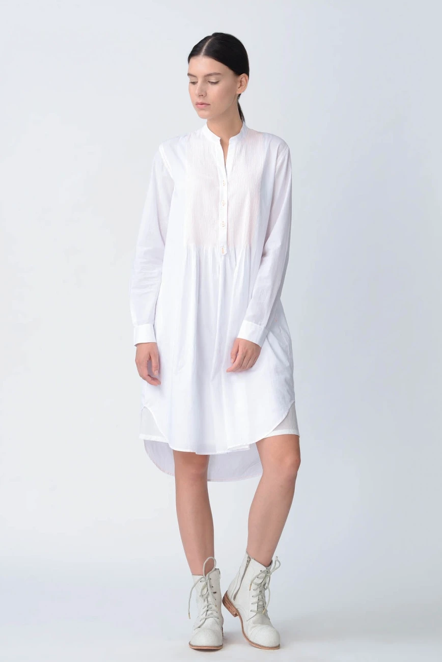 White Texture At Yoke Dress Tunic 3 White Texture At Yoke Dress Tunic