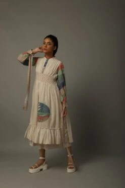 Ivory White Flare Khadi Dress Tunic