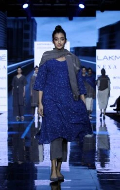 Kashish Scarf Paired With Muddy Pants And Dotted Dress