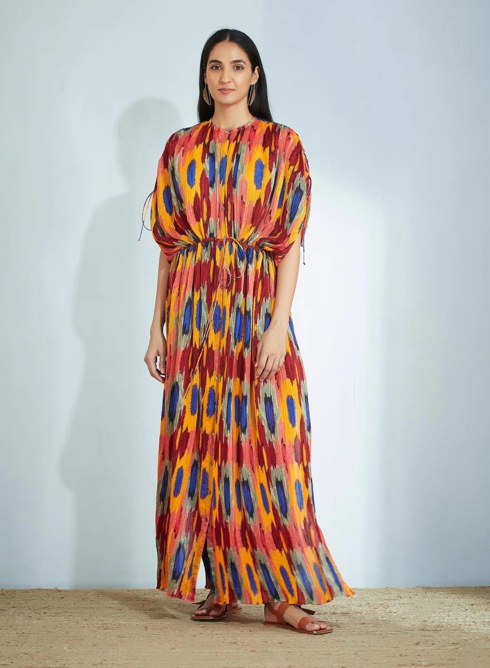 Long Kaftan Dress In Ikat Print 3 Long Kaftan Dress In Ikat Print