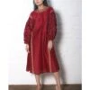 Red Chanderi Dress Kurta 1 Red Chanderi Dress Kurta -Ethereal Styles 1 22597