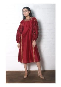 Red Chanderi Dress Kurta