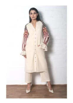 Ivory Kala Cotton Dress Kurta