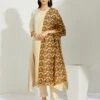 Artisanal Ivory Asymmetrical Ombre Dress Kurta With Printed Stole 2 Artisanal Ivory Asymmetrical Ombre Dress Kurta With Printed Stole -Ethereal Styles 1 30570