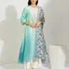 Artisanal Blue And Mauve Asymmetrical Ombre Dress Kurta With Printed Stole 1 Artisanal Blue And Mauve Asymmetrical Ombre Dress Kurta With Printed Stole -Ethereal Styles 1 30577