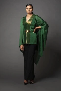 Emerald AA Metallic Draped Dress