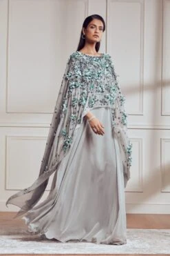 Light Grey Gardenia Kaftan Dress