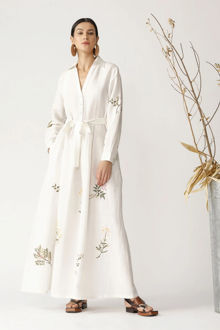 Oak Collared Twig Embroidered Dress 3 Oak Collared Twig Embroidered Dress