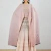 Blush Pink Gotta Patti Chikankari Embroidered Poncho Dress With Shaded Crinkle Cape -Ethereal Styles 1 48118