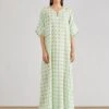 Green Printed Kaftaan Dress -Ethereal Styles 1 49052