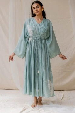 Powder Blue Hibiscus Dress