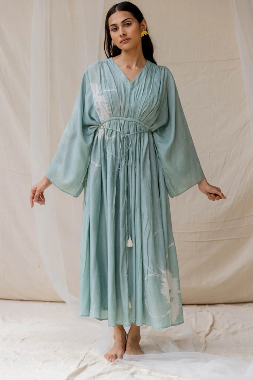 Powder Blue Hibiscus Dress 3 Powder Blue Hibiscus Dress