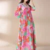 Pink Floral Maxi Dress -Ethereal Styles 1 63396