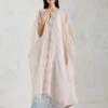Pink And Aquatic Sage Shaded Organza And Crinkle Crepe Cape And Dress -Ethereal Styles 1 65965