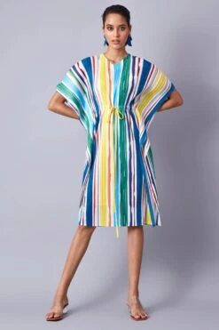 Addison Kaftan Dress - Blue Yellow