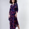 Blue And Red Shibori Ss2 Dress Elasticated -Ethereal Styles 1 70248