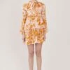 Mustard Floral Short Dress -Ethereal Styles 1 72064