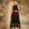 Black Smocked Daisies Cutwork Dress -Ethereal Styles 1 77789