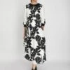 Black Ivory Lotus Print Dress -Ethereal Styles 1 80186
