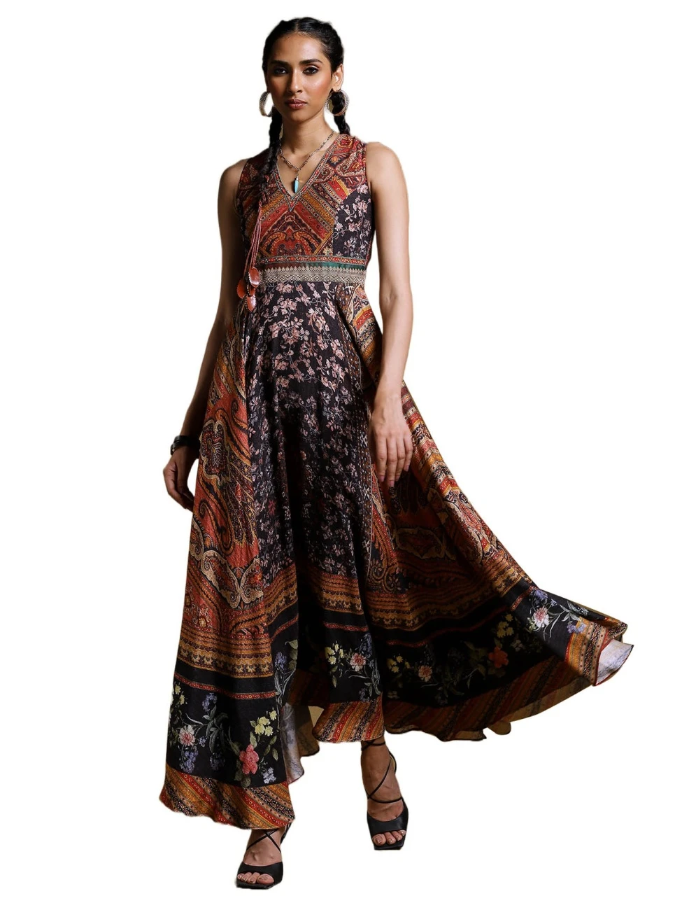 Black Printed Long Dress 3 Black Printed Long Dress