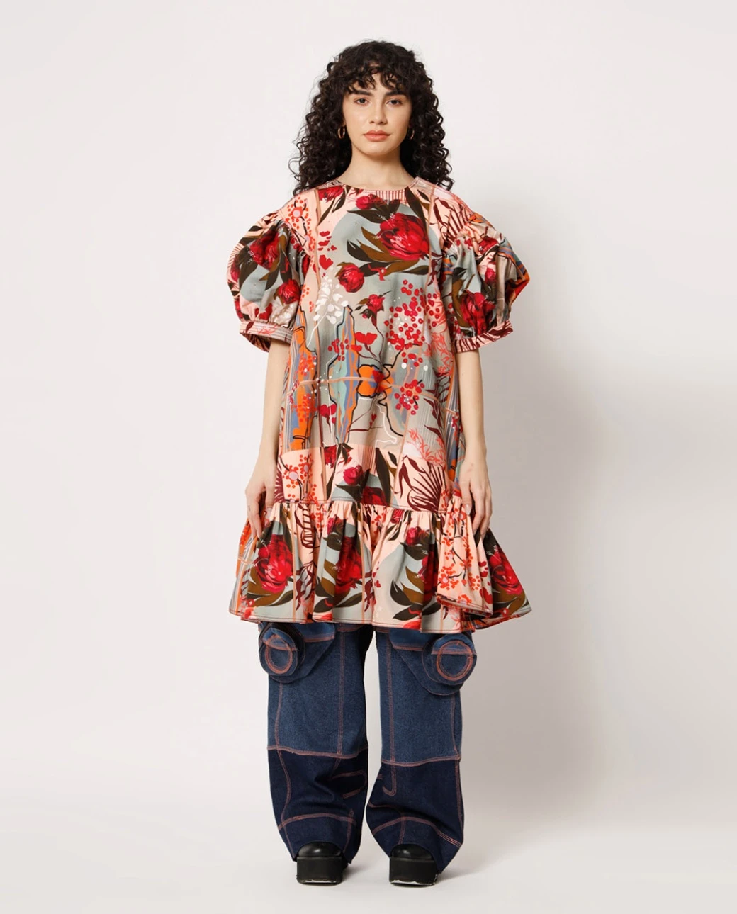 Multi Colour With Light Pink Aiko Dress 3 Multi Colour With Light Pink Aiko Dress