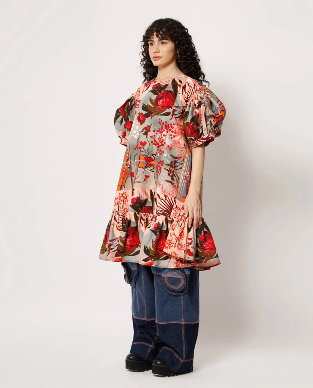 Multi Colour With Light Pink Aiko Dress 4 Multi Colour With Light Pink Aiko Dress - Image 2