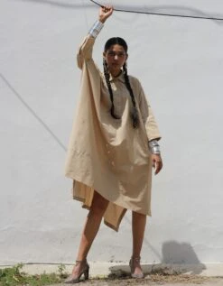 Khaki Kimono Dress -Ethereal Styles 225812