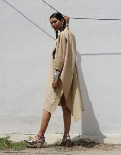 Khaki Kimono Dress -Ethereal Styles 225813