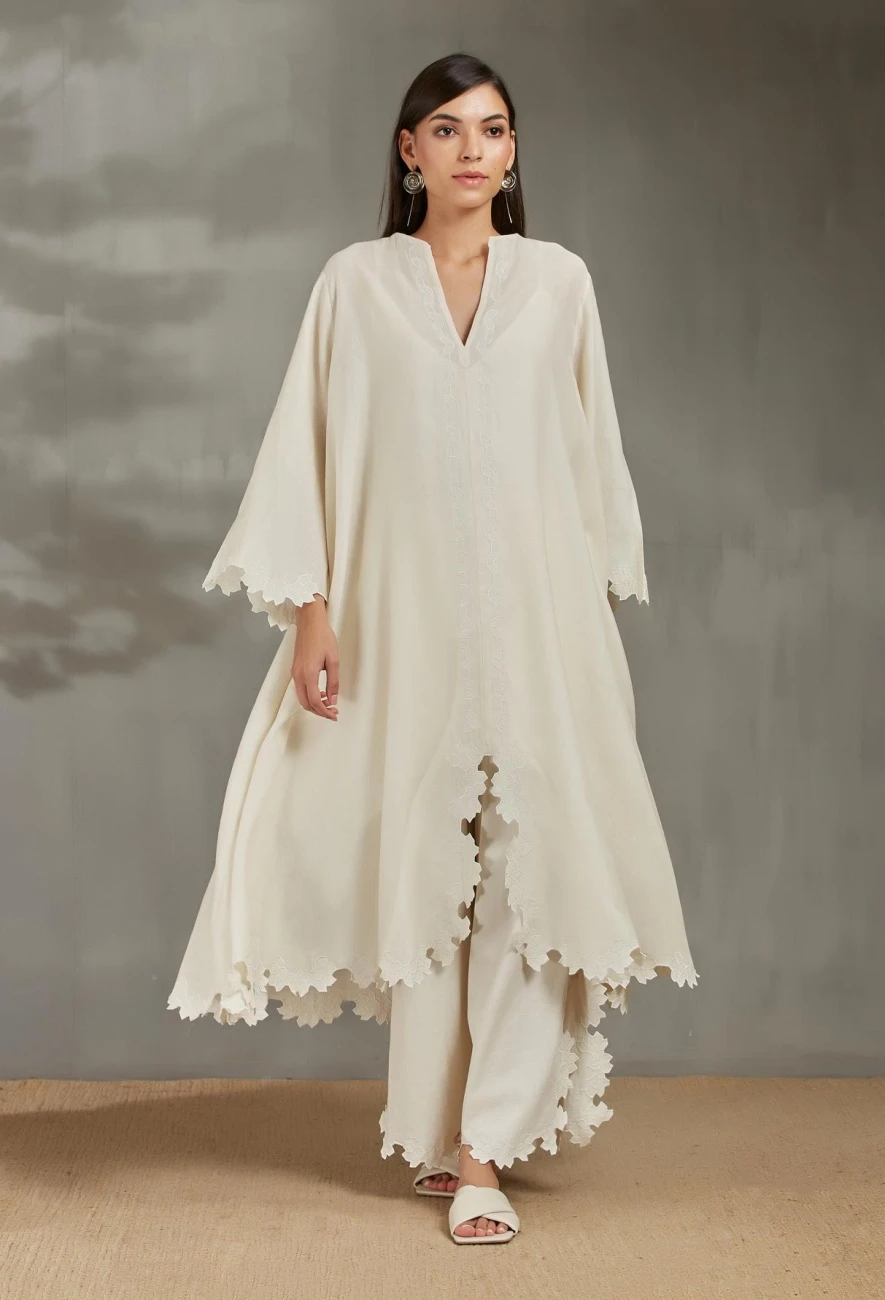 Ivory Cricular Dress With Hexagon Cutwork 4 Ivory Cricular Dress With Hexagon Cutwork - Image 2