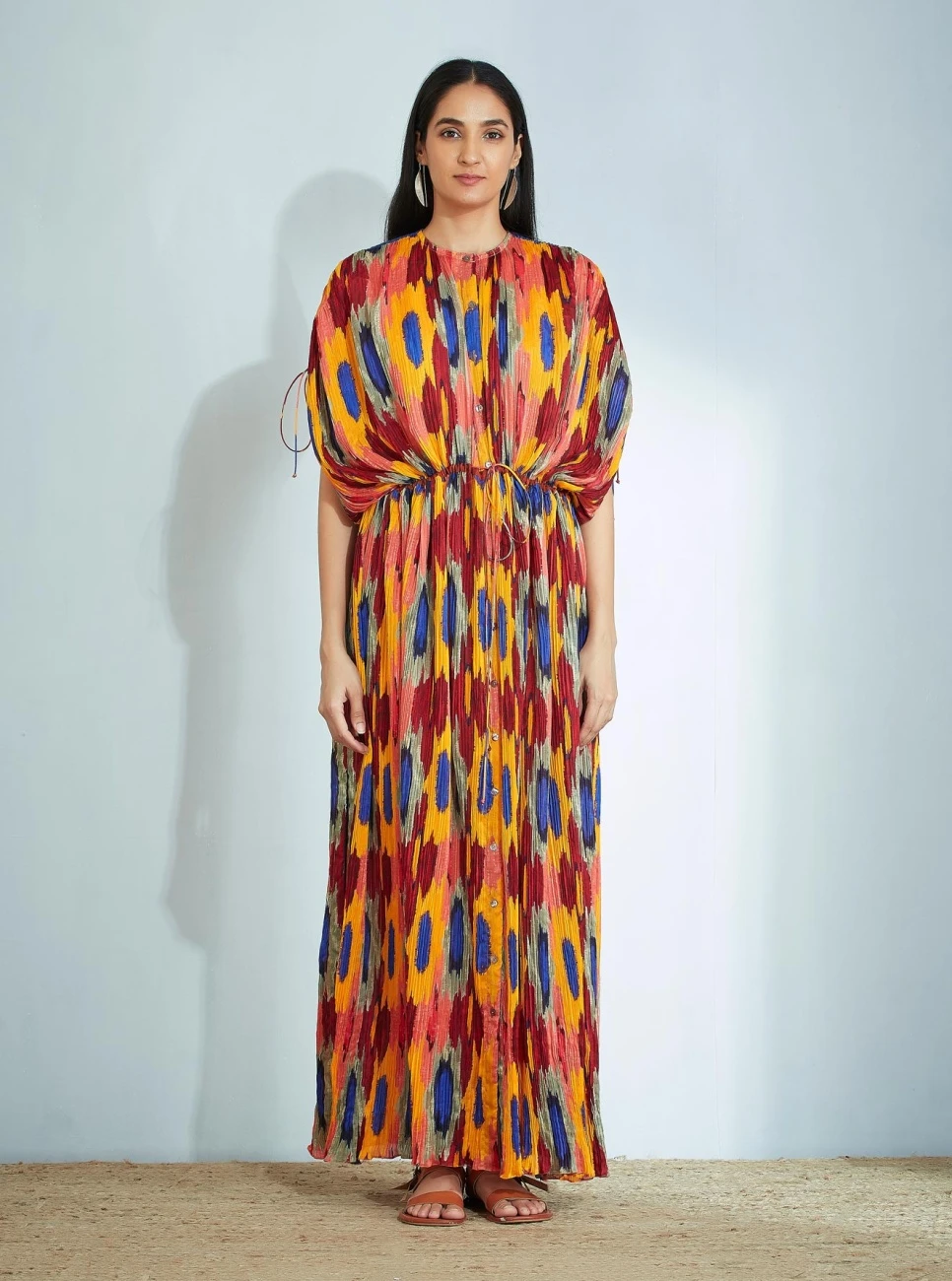 Long Kaftan Dress In Ikat Print 4 Long Kaftan Dress In Ikat Print - Image 2