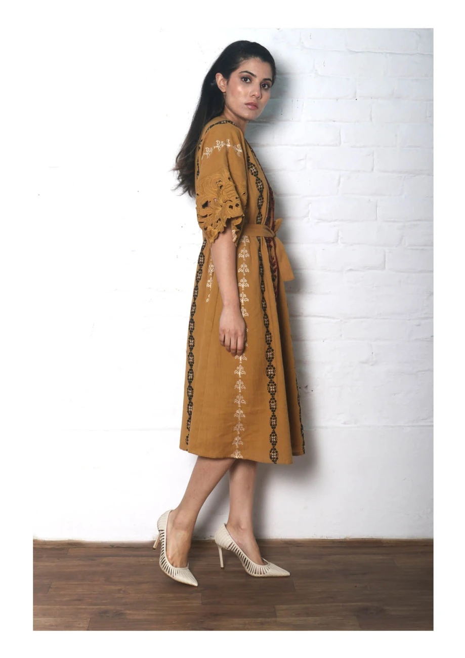 Mustard Kala Cotton Dress Kurta 4 Mustard Kala Cotton Dress Kurta - Image 2