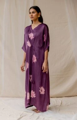 Violet Dramatic Poppy Tie Dress -Ethereal Styles 2 48415