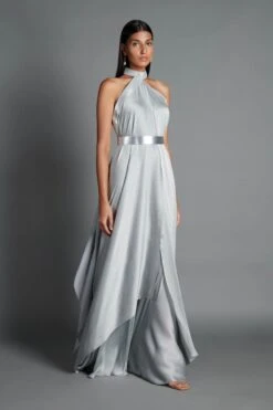 Ice Grey Draped Dress -Ethereal Styles 2 53549