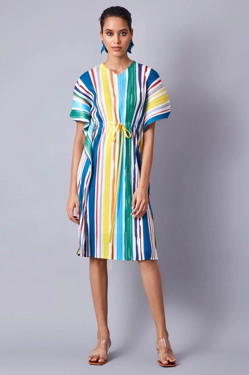 Addison Kaftan Dress - Blue Yellow 4 Addison Kaftan Dress - Blue Yellow - Image 2