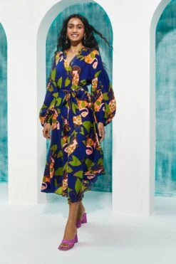 Blue Agathi Peasant Dress -Ethereal Styles 2 64472