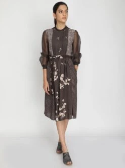 Grey Petal Print Dress -Ethereal Styles 2 64779