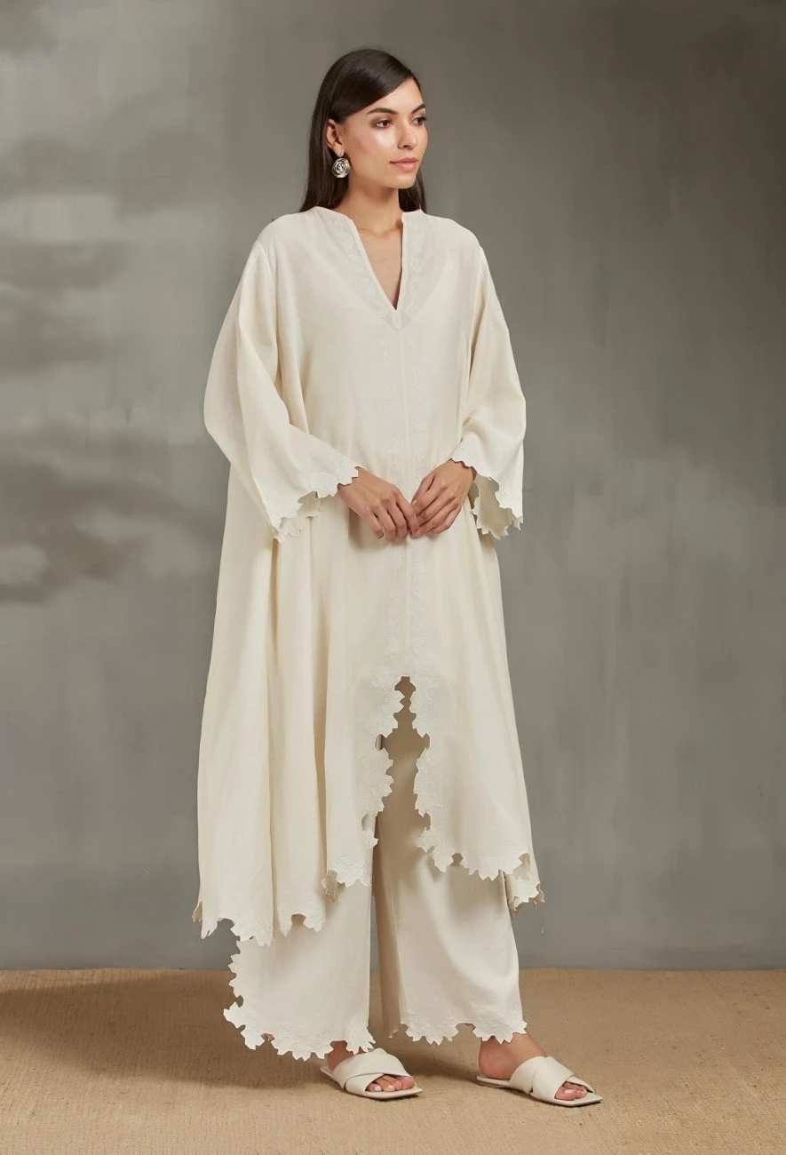 Ivory Cricular Dress With Hexagon Cutwork 5 Ivory Cricular Dress With Hexagon Cutwork - Image 3