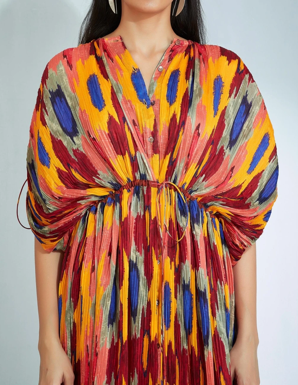 Long Kaftan Dress In Ikat Print 5 Long Kaftan Dress In Ikat Print - Image 3