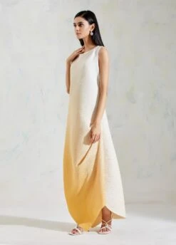 Pink And Blue Crinkle Crepe Dress -Ethereal Styles 3 41402