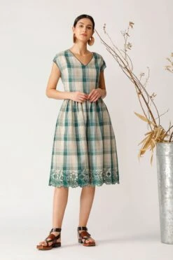 Green Punta Check Dress -Ethereal Styles 3 44221