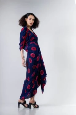 Blue/Red Shibori Kk Zipper Dress -Ethereal Styles 3 44353