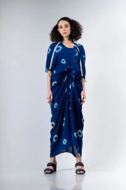 Blue Polka H/H Dress Elasticated -Ethereal Styles 3 44365